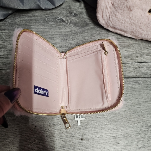 Pink Soft Fur Plush Shoulderbag Handbag With Fur Pom Pom Bag Charm - Picture 7 of 10